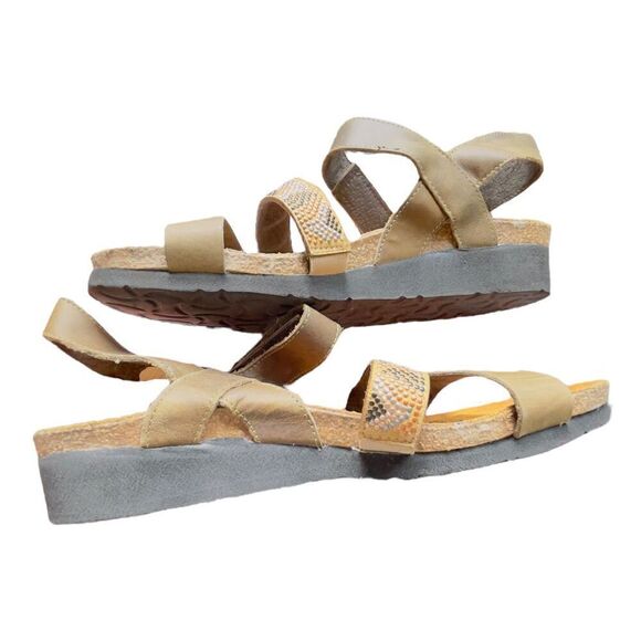 NAOT Gwyneth Pine Aztec Multi-color Embellished Leather Suede Velcro Ankle Strap - Picture 7 of 8